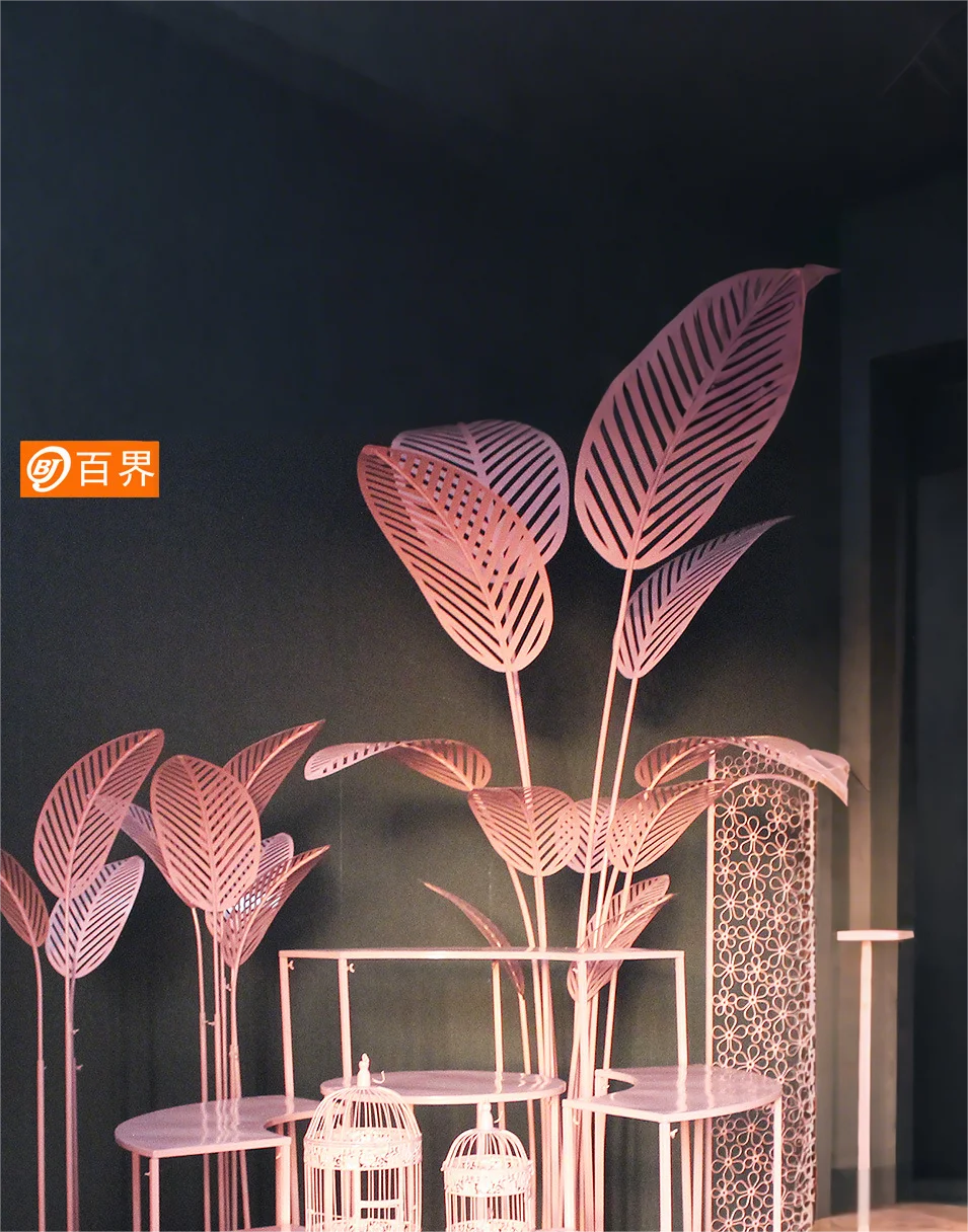 

Banana Leaf Wedding Decor Wrought Iron Pathway Guide Outdoor Party Decorations for T Stage Garden Events Birthday Props