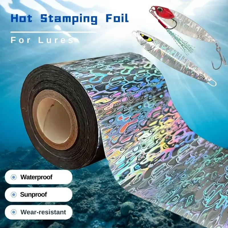 

DIY Hot Stamping Foil for Fishing Lure Bait Jig Heat Transfer Holographic Film PET Laser Spoon Metallic Rainbow Fish Accessories