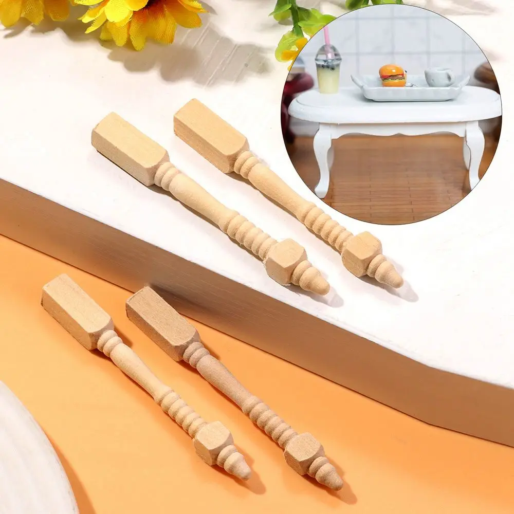 4pcs Kids Toy European Style DIY Cabinet Seat Feets Dollhouse Decor Accessories Miniature Furniture Foot Doll Wood Carved