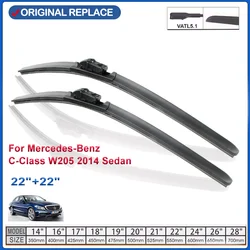 For Mercedes-Benz C-Class W205 2014 Sedan Front Wiper Blades Soft Rubber Windshield Windscreen Brushes Cleaning Car Accessorie