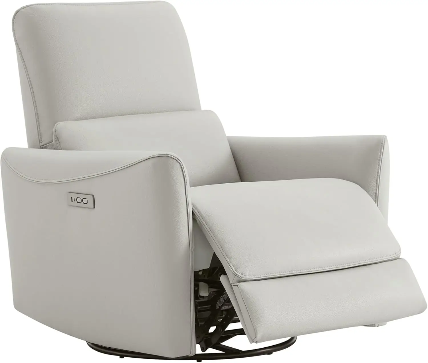 Power Recliner Chair Swivel Glider, FSC Certified Upholstered Faux Leather Living Room Nursery Reclining Sofa Chair