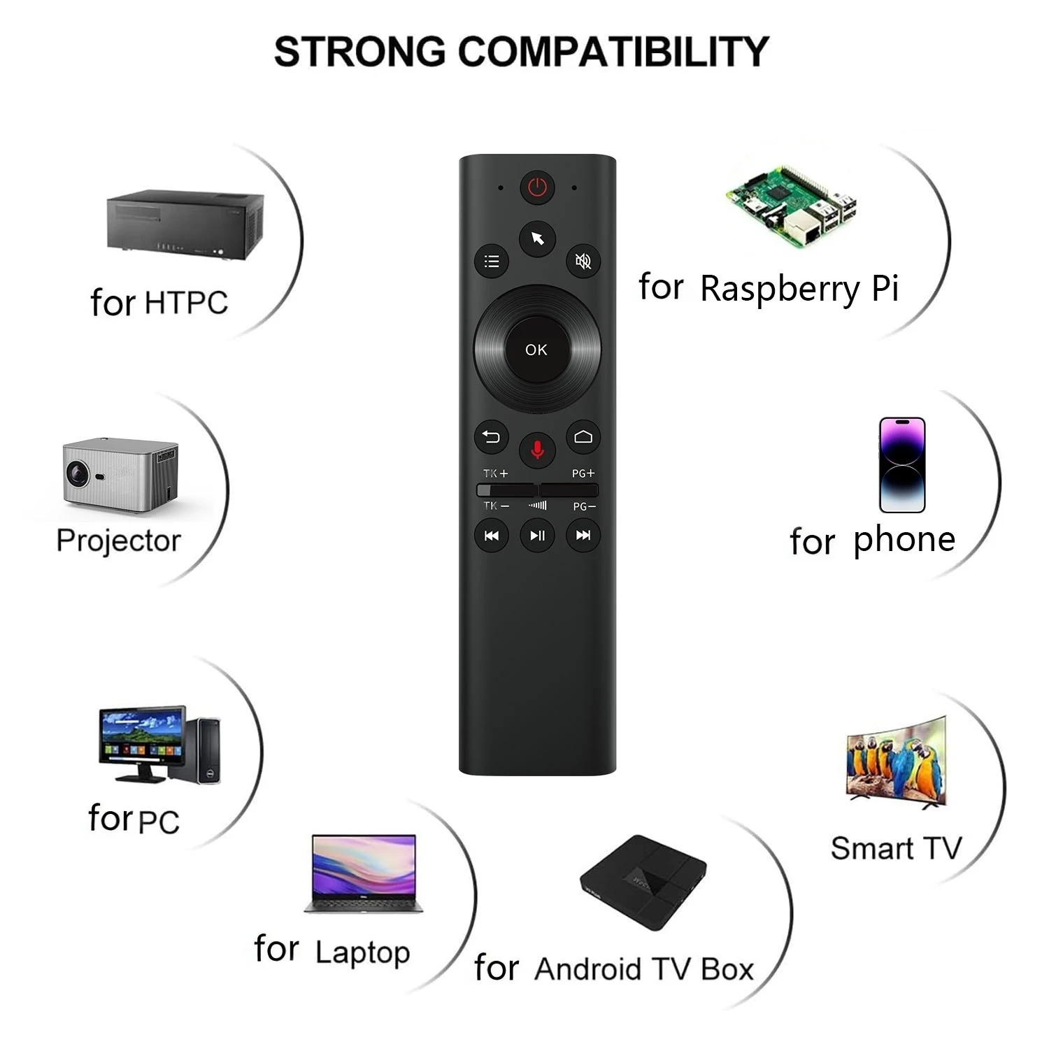 2.4G BT 5.0 télécommande vocale sans fil Air Mouse contrôleur Gyroscope 6 axes avec récepteur USB pour ordinateur TV Android Box