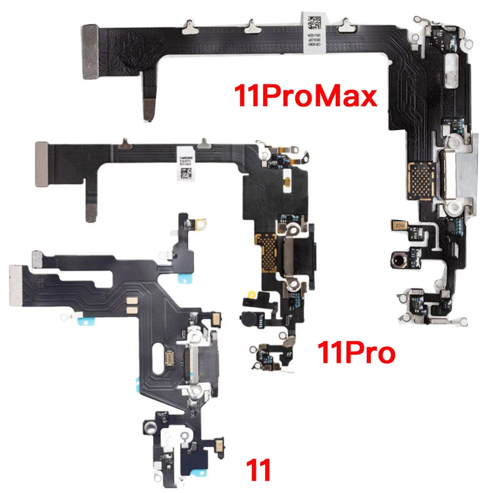 Charging Port USB Dock Flex Cable For iPhone 11 12 12Mini Pro Max Charger Microphone And Signal Antenna Replacement