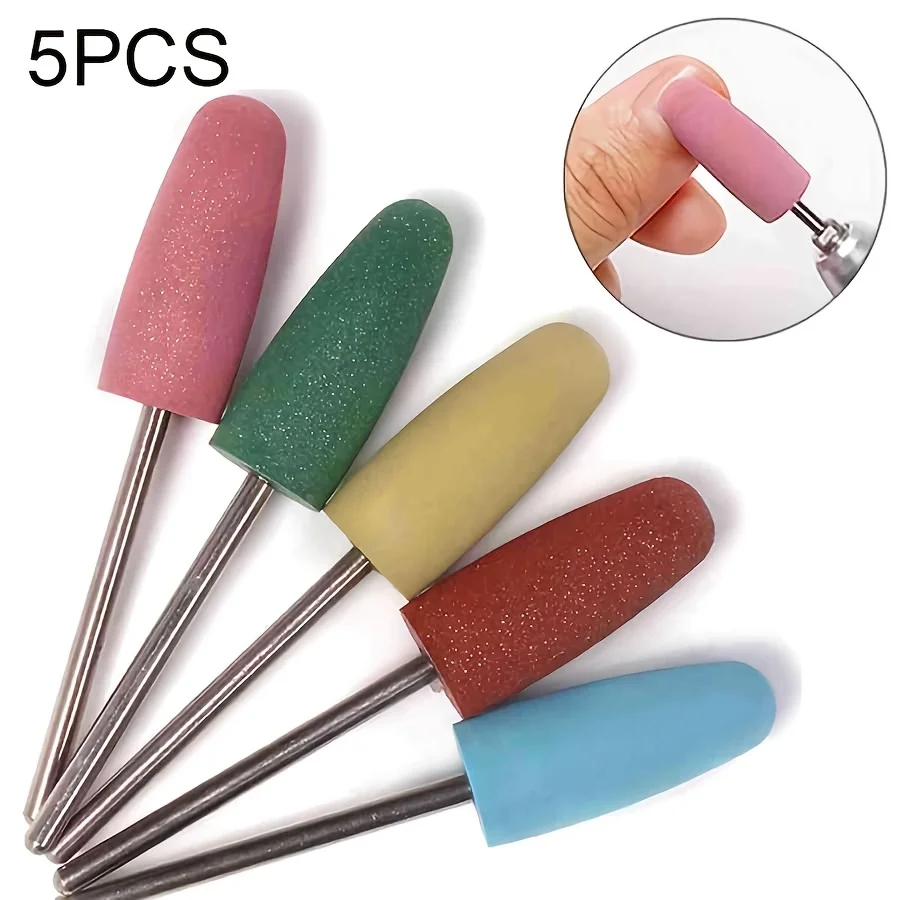 5 stuks rubberen siliconen frees voor manicure stenen nagel boor machine manicure accessoires nagel buffer polijstmachine slijper