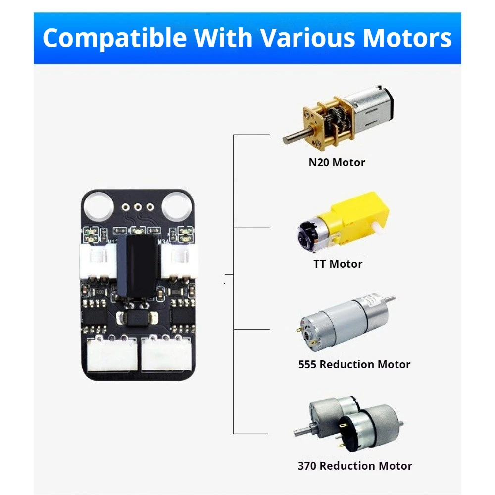 

6-12V 20W Dual Way DC Motor Driver Board Half Duplex Serial 115200 Baud Smart Car Bus Motor Control Drive Module Controller