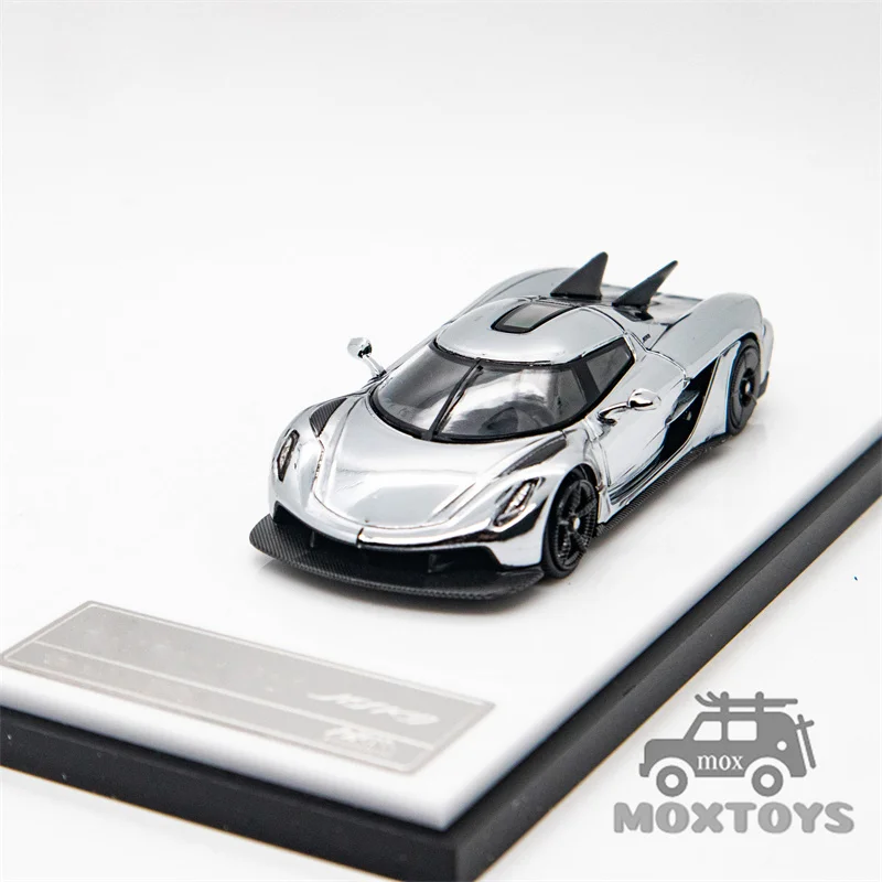 HKM Premium 1:64 Jesko Attack Chrome Silver Diecast Model Car