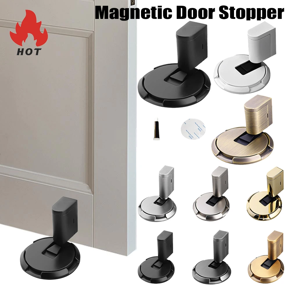 Mechanical No Drilling Door Stopper Windproof Magnetic Door Stopper Keep Door Open Punch-Free Mechanical Silent Floor Door Stop