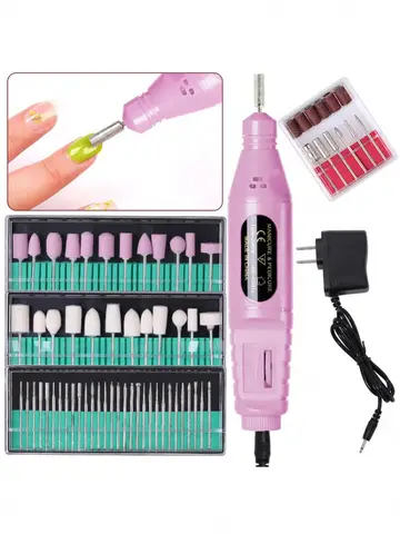 6Combination1 Electric Nail Drill Set Exfoliating Polishing Nail Drill Machine​ Portable Nail File Pen Nail Polishing Tool