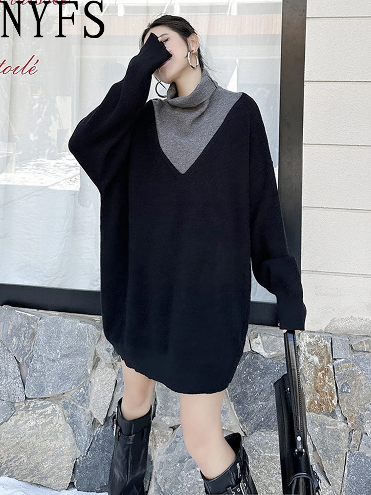 NYFS Europe America Turtleneck Sweater Fashion Autumn Winter Long Sleeve knitted Tops