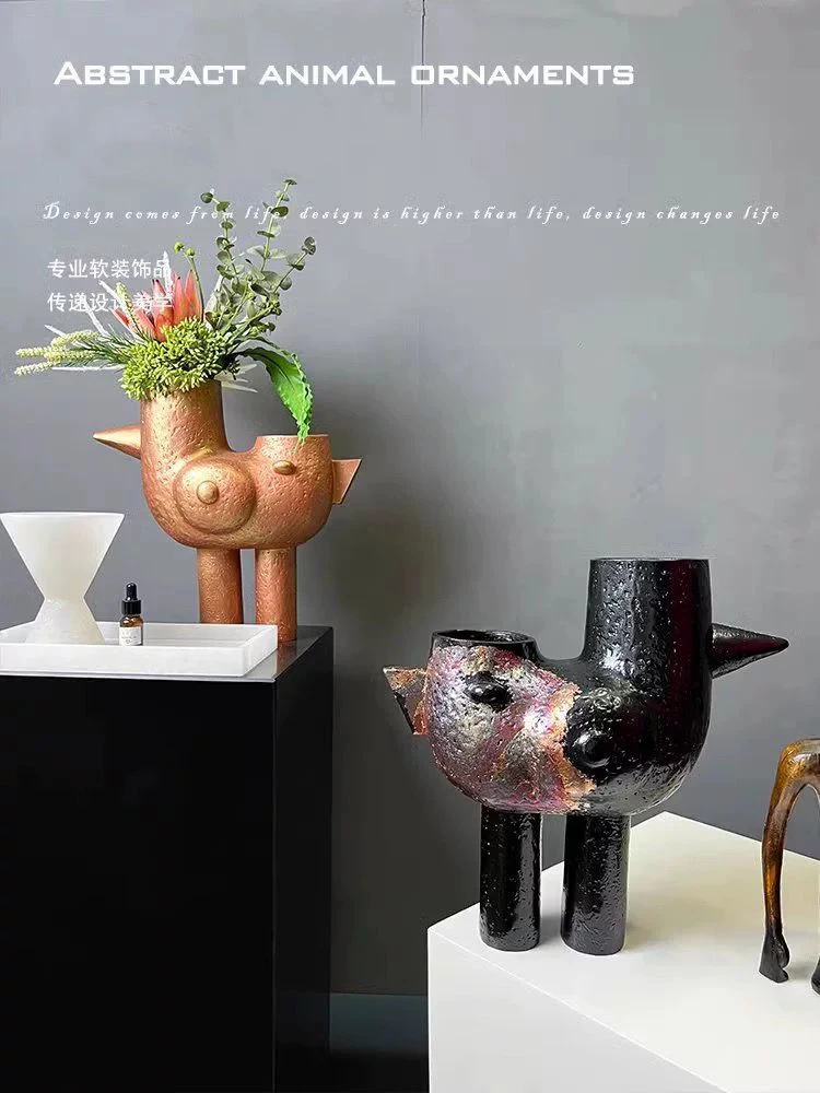 Abstract Art Vase Bird  Prey Resin Decoration Window Display Decor Table Decoration Accessories Action Figure Flower Knows Sculp