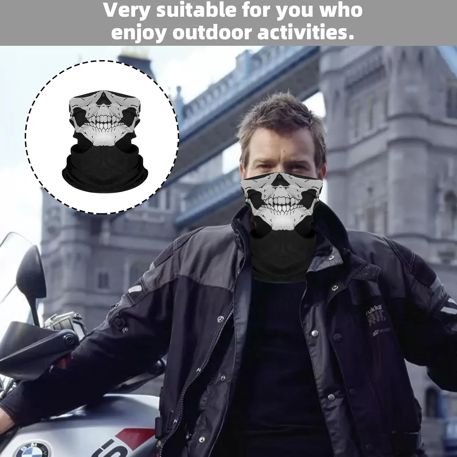 

Skull Men Balaclava Ski Mask Cycling Caps Snowboard Face Cover Motorcycle Bicycle Helmet Hood Bandana Scarf Breathable Windproof