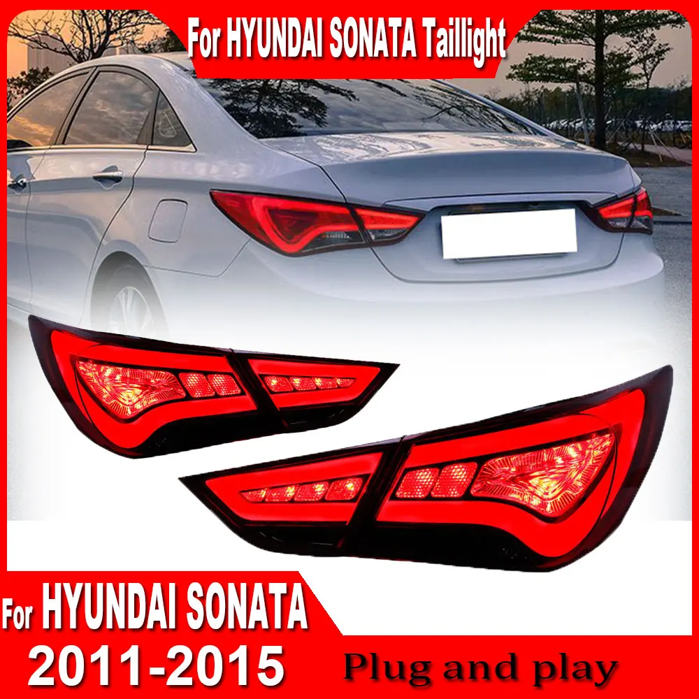 2pcs Tail Lights For Hyundai Sonata 2011 2012 2013 2014 2015 LED Car Tail Lamps Daytime Running Lights Dynamic Turn Signals