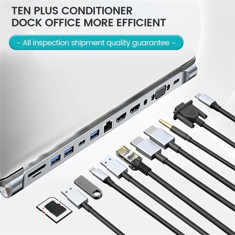 

Стильная док-станция расширения USB Type-C 12 в 1, USB-концентратор, подходящий для док-станции расширения для ноутбука