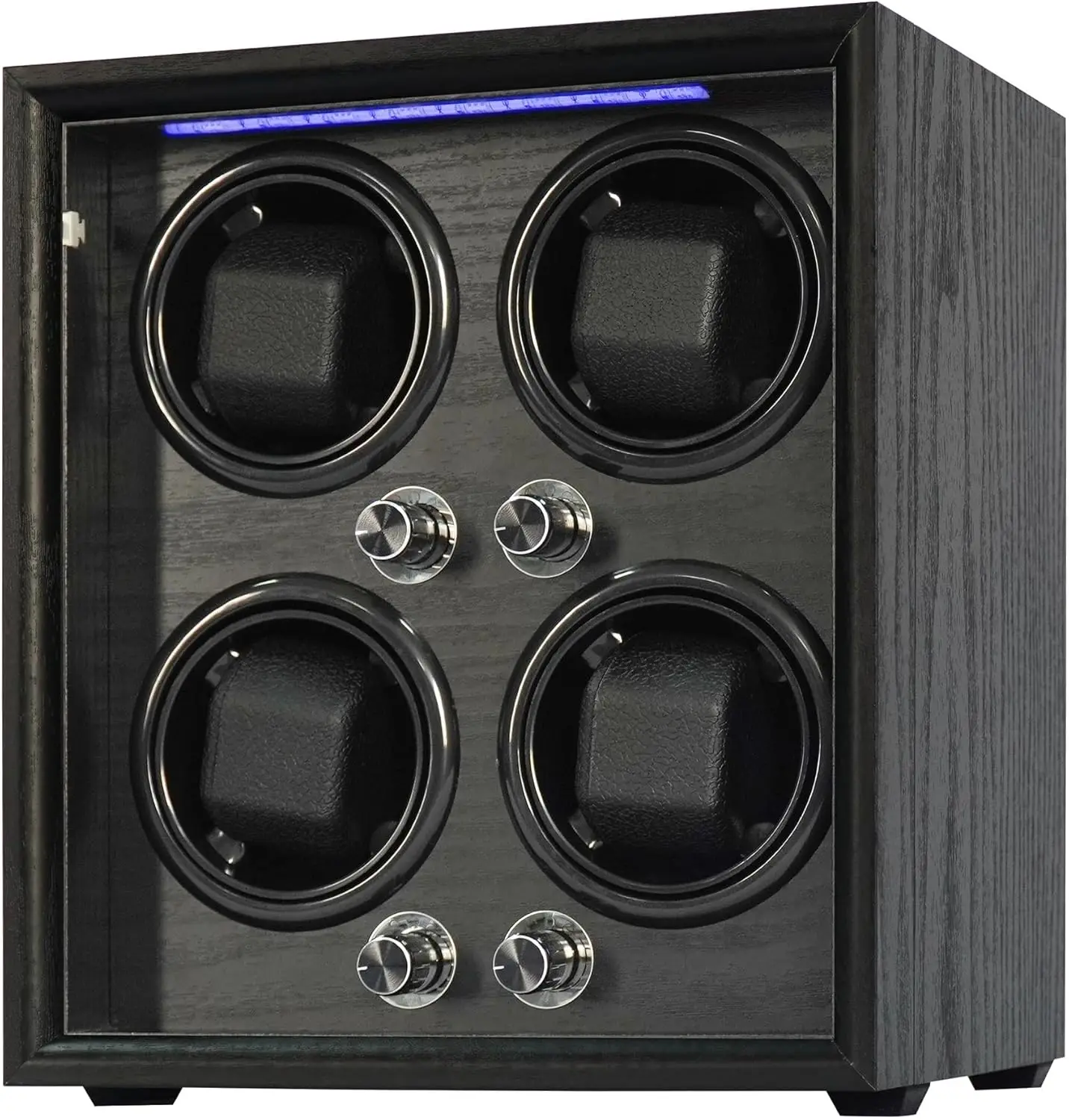 

4 Automatic Watch Winder with LED Light, 5 Rotation Modes, Quiet Motor, AC/USB Powered