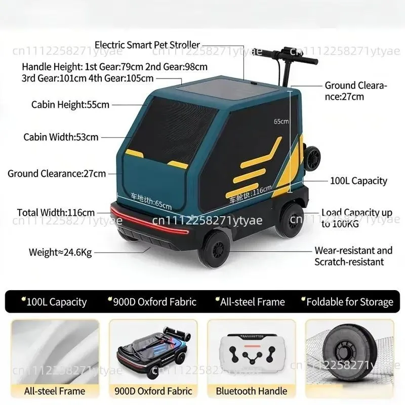 Suitable for Electric Folding Pet Strollers,Dog Strollers,Dog Walking Strollers,and Large Remote-controlled Pet Travel Strollers