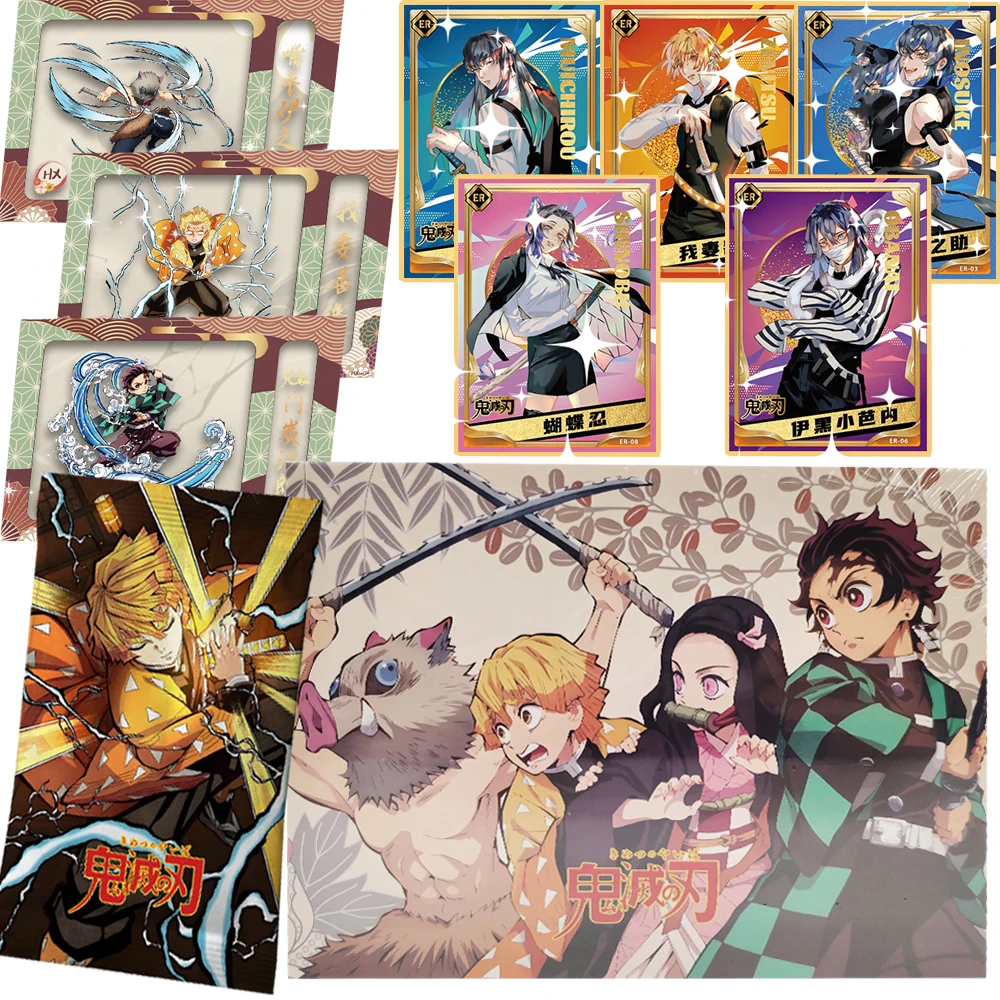 

Demon Slayer Collection Cards Anime Characters Kamado Nezuko Agatsuma Zenitsu Warm Healing Lovely Cat Cards Fun Gifts for Fans