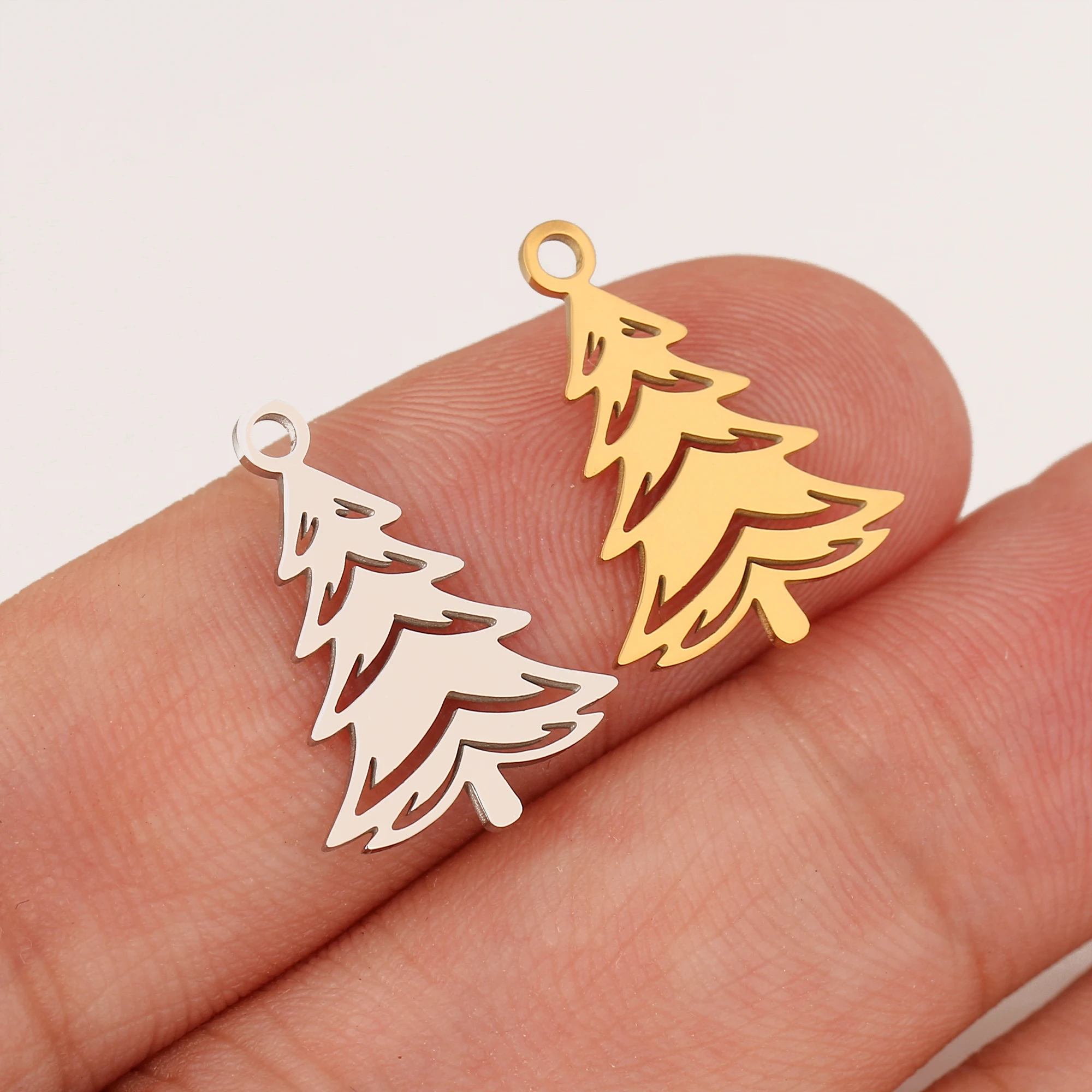 5 Stück Weihnachtsbaum/Süßigkeit Zuckerrohr/Schneemann/Weihnachtsmann Charm Edelstahl Stiefel Weihnachten Anhänger DIY Halskette Armband Schmuckherstellung – Detail 11