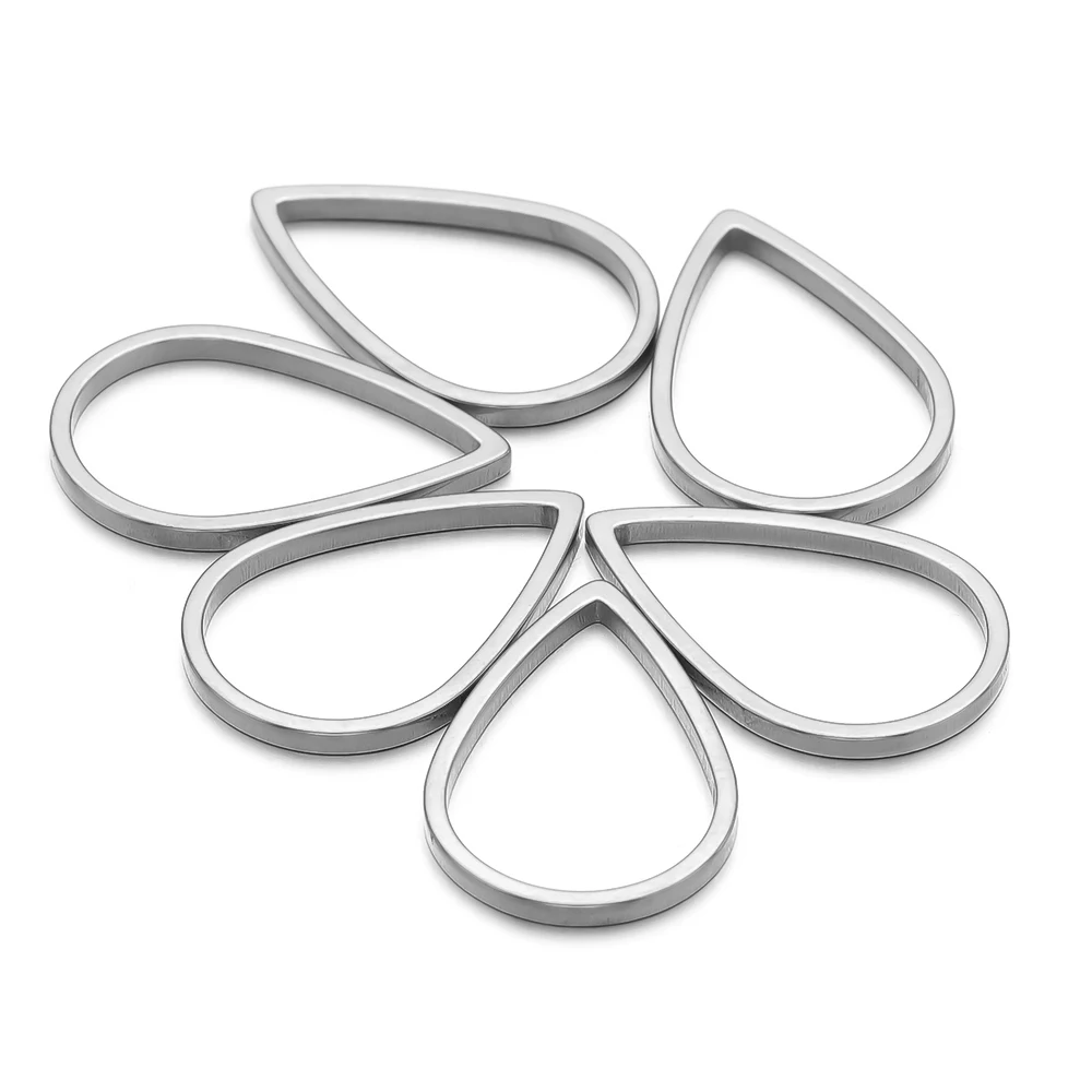 20/50pcs Stainless Steel Gold Plated Design Cut Cabochons Shaped Pendants Charms for Diy Necklaces Bracelets Making Accessories