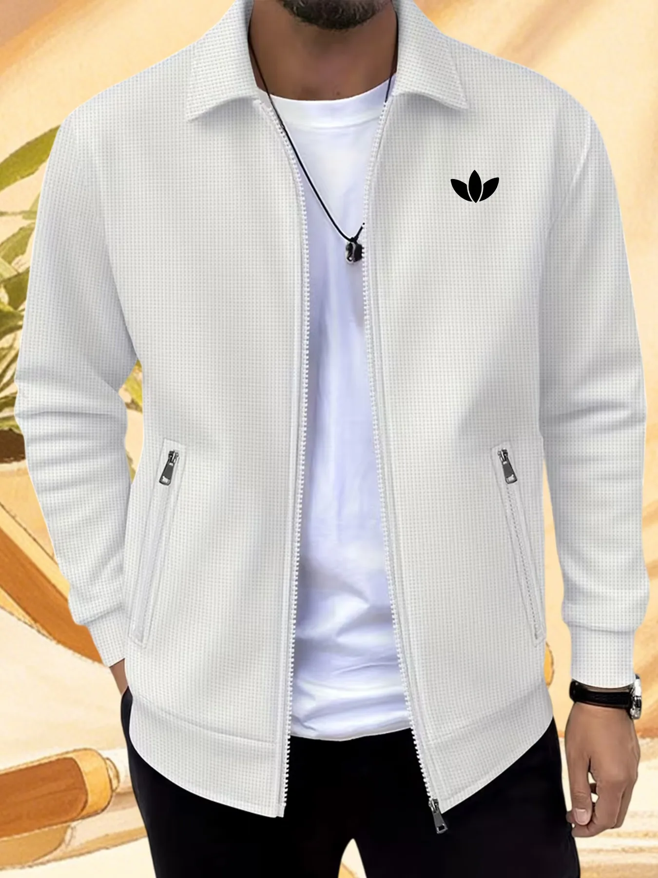 2026 NEW Spring and Autumn Men's Jacket，Spring and Autumn Men's Classic Waffle Knit Jacket，Versatile cardigan