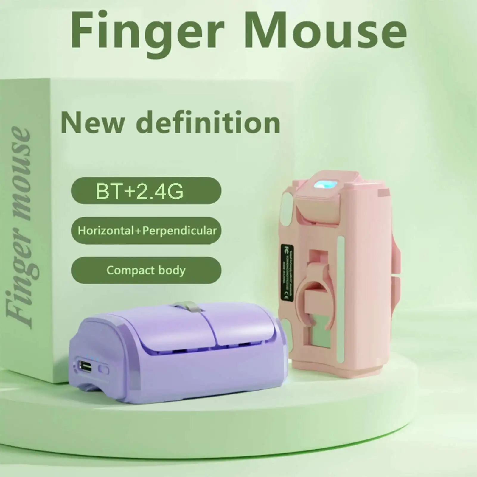 

Hot Selling Finger Dual-mode Wireless Bluetooth Mouse Laptop Compatible With Multiple Systems For Horizontal And Vertical Use