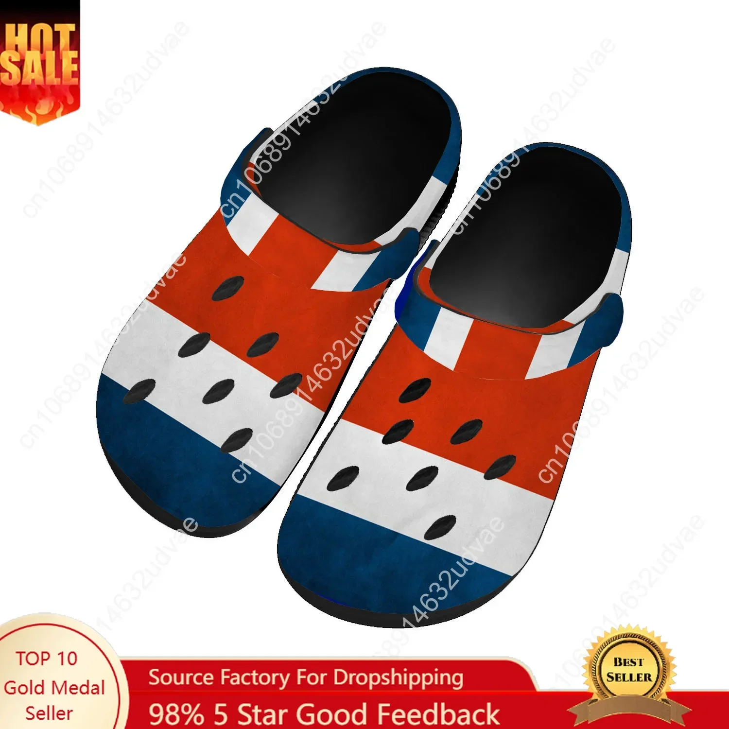 

Costa Rica National Flag Water Shoes Men Women Comfortable Home Garden Clogs Customizd Sandals Beach Breathable Hole Slippers