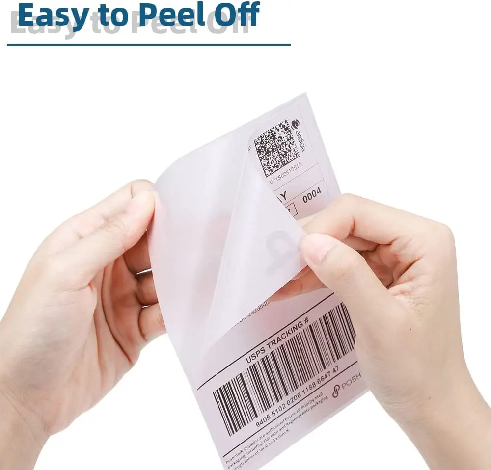 100/500 Blatt Phomemo Thermo-Etikettenaufkleber 100 x 150 mm Versandetiketten für Porto-Barcode, kompatibel mit PM241 PM246S Drucker – Detail 3