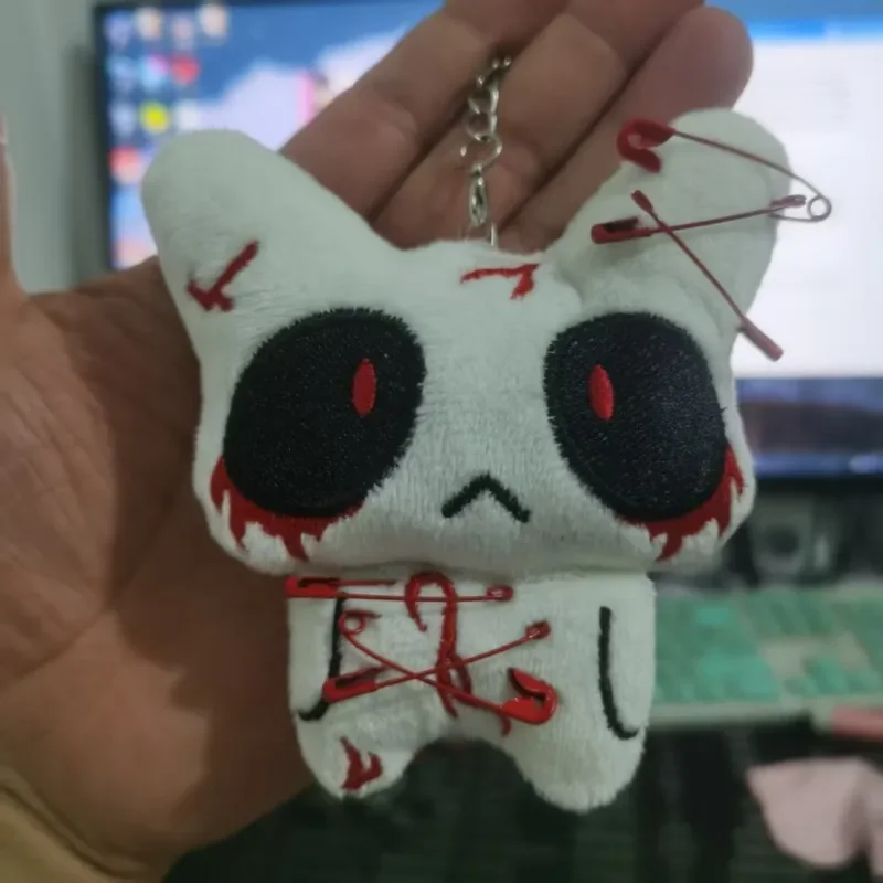 Porte-clés en peluche d'horreur d'halloween, poupée monstre sanglant effrayant, breloque de sac gothique, accessoires effrayants pour sac à dos, décor de fête Cosplay