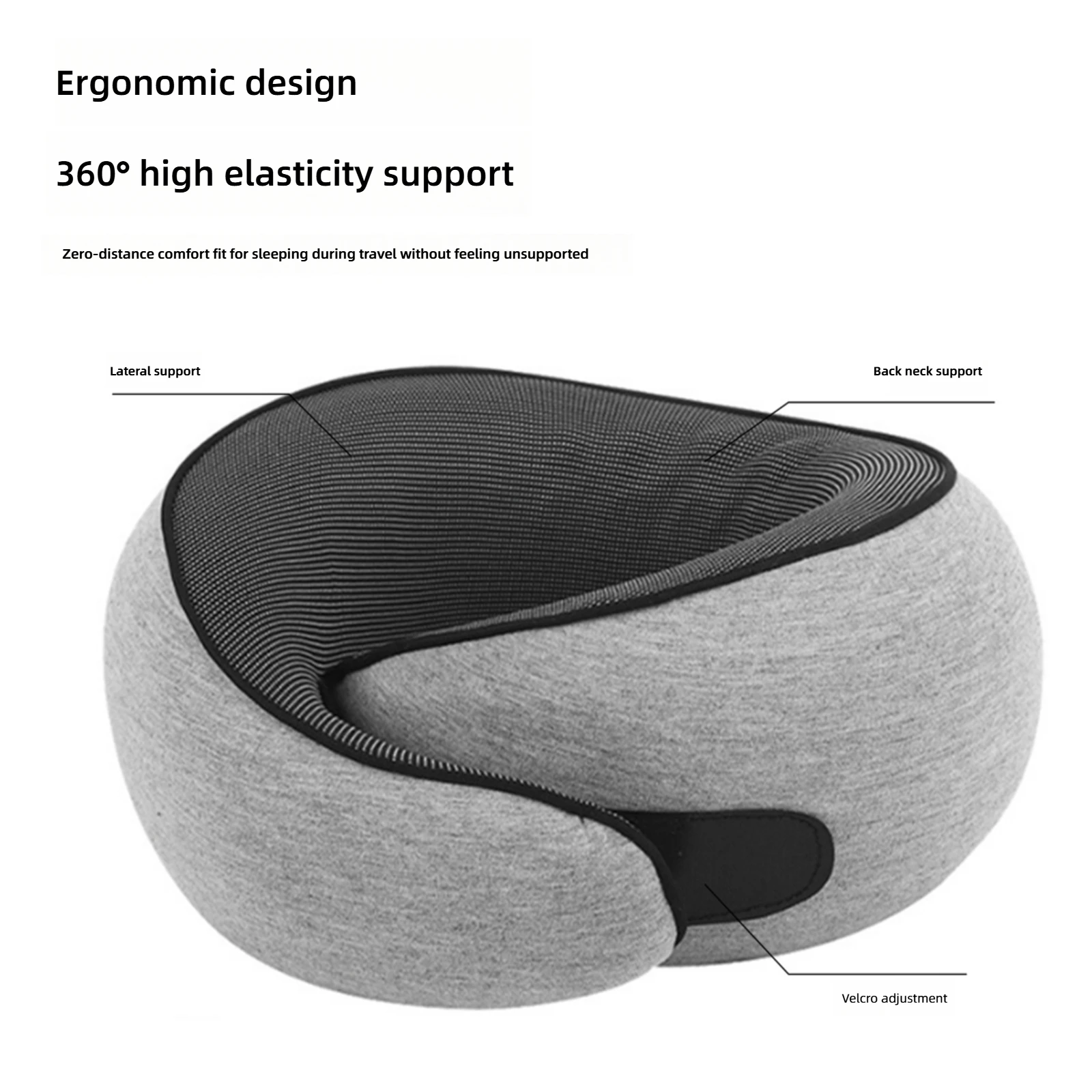 Travel Pillow Memory Foam Chin Support Pillow with 360-Degree Head Support Travel Neck Pillow for Home Airplanes and Car