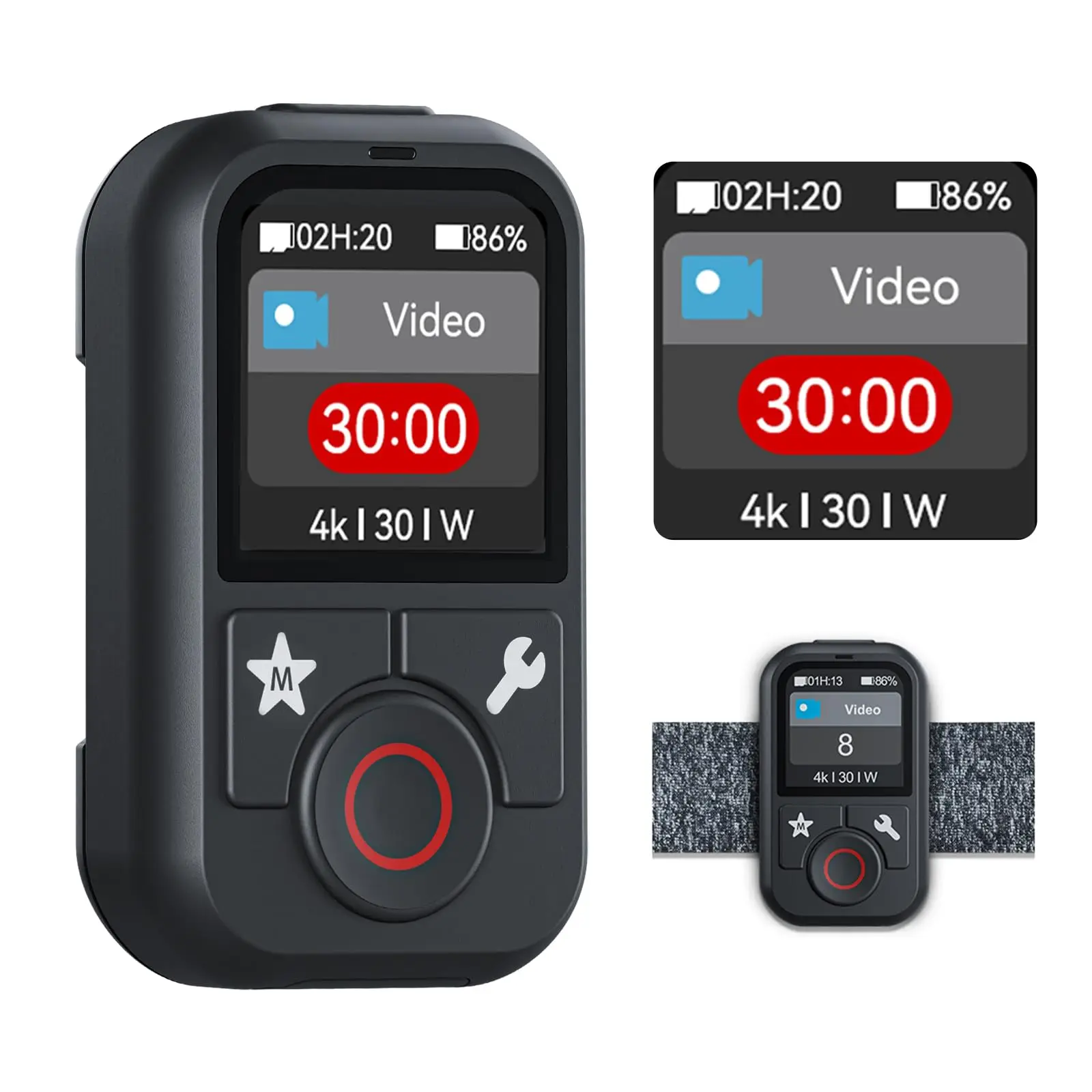 

For GoPro Hero 13 12 11 10 9 8 MAX Action Camera T13 Waterproof Bluetooth Remote Control Color Screen 60M Range with Wrist Strap