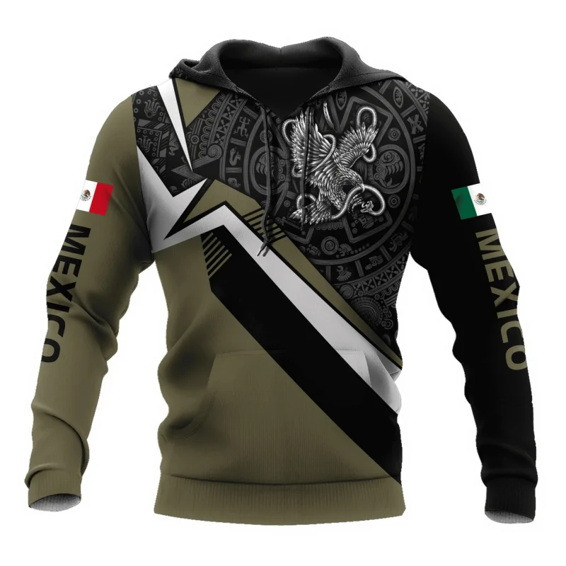 Sudaderas con capucha con estampado de emblema de México 3D para hombres y niños, ropa de calle fresca, chándal para mujeres, Sudadera con capucha deportiva Harajuku, ropa de moda Unisex