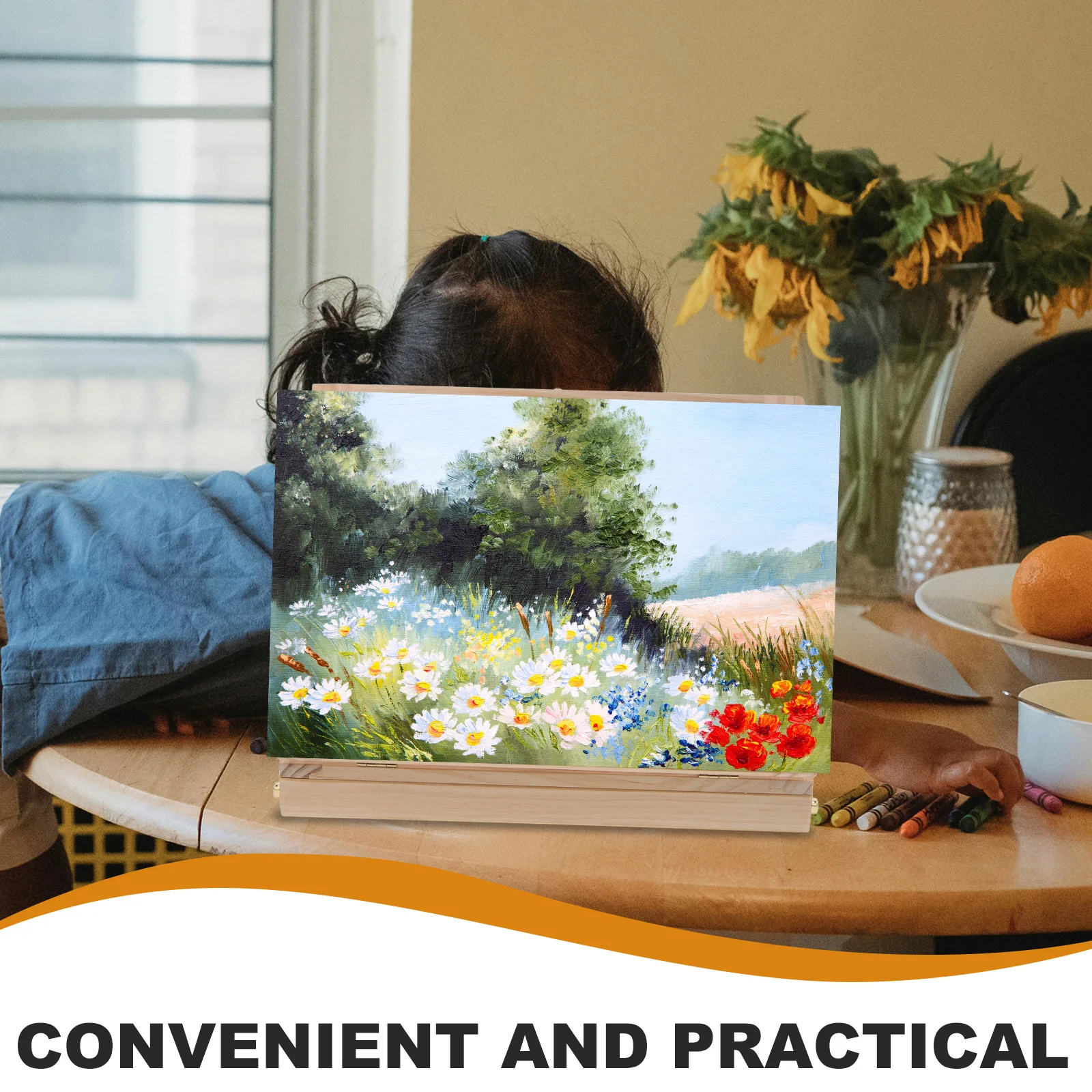 Rak Gambar Portabel Kayu Desain Ringan Untuk Menggambar Melukis Sketsa Luar Ruangan Penggunaan Studio Rumah