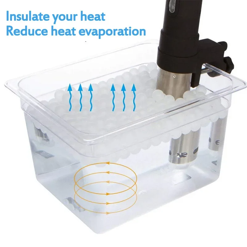 كرات الطبخ Sous Vide خالية من مادة BPA 20 مم 200 كرات مع حقيبة تجفيف شبكية لطباخ الغمر وحمام الماء وحاوية الطبخ Sous Vide