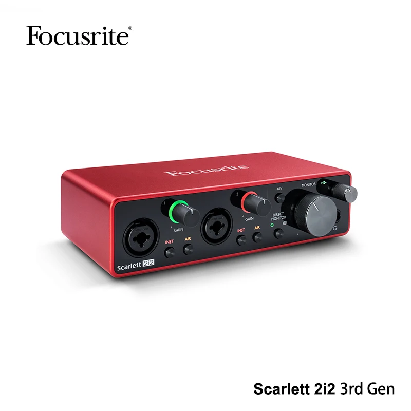 Focusrite Scarlett 2i2 3rd Gen USB Audio Interface for Recording Songwriting Streaming and Podcasting