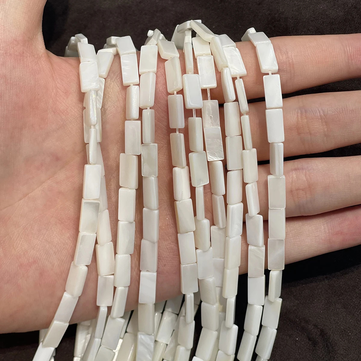 5x10mm Rectangular Natural Freshwater Shell Semi-Finished Beads for Jewelry Making DIY Necklaces Bracelets and Accessories 36cm
