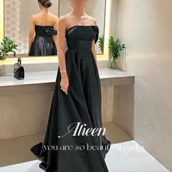 Aileen Satin Off the Shoulders Black Chubby Elegant Party Dresses for Wedding Night Evening Woman Gala Prom Dress 2024 Saudi