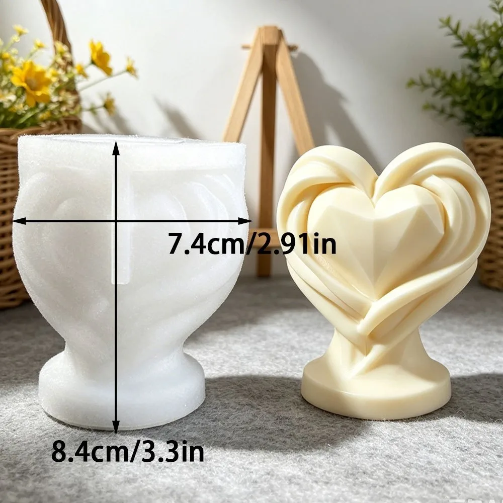 Diamond Love Heart Silicone Candle Mold 3D Fragrant Stone Dropper for DIY Romantic Home Decor and Anniversary Souvenirs