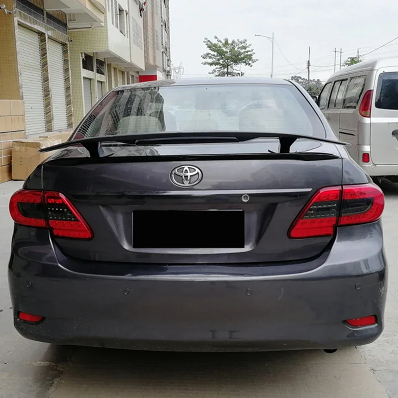 

For Toyota Corolla 2006 - 2013 Year Spoiler High Quality ABS Plastic Carbon Black Water Transfer Color DIY Paint Car Rear Wing