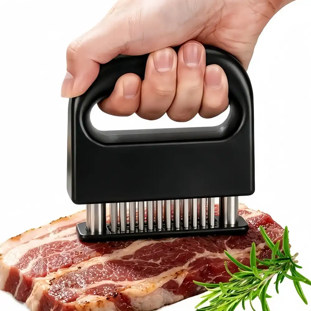 Meat Tenderizer with 48 Stainless Steel Ultra Sharp Needle Blades Heavy Duty Cooking machine for Tenderizing Beef, Turkey, Chicken, Steak, Veal, Pork, Fish etc