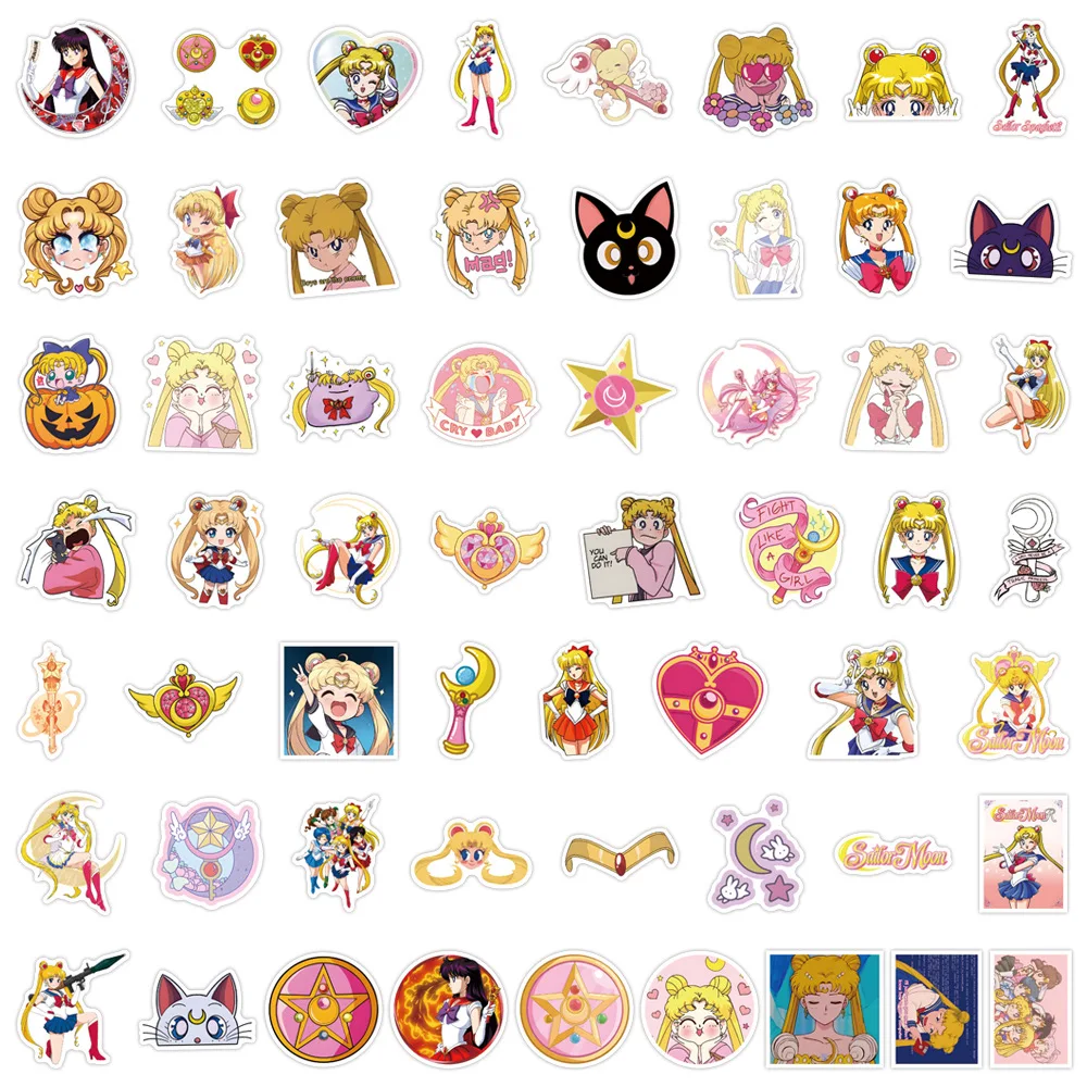 110 pçs animação dos desenhos animados lua lebre marinheiro mob decoração criativa mala copo de água computador adesivos à prova dwaterproof água