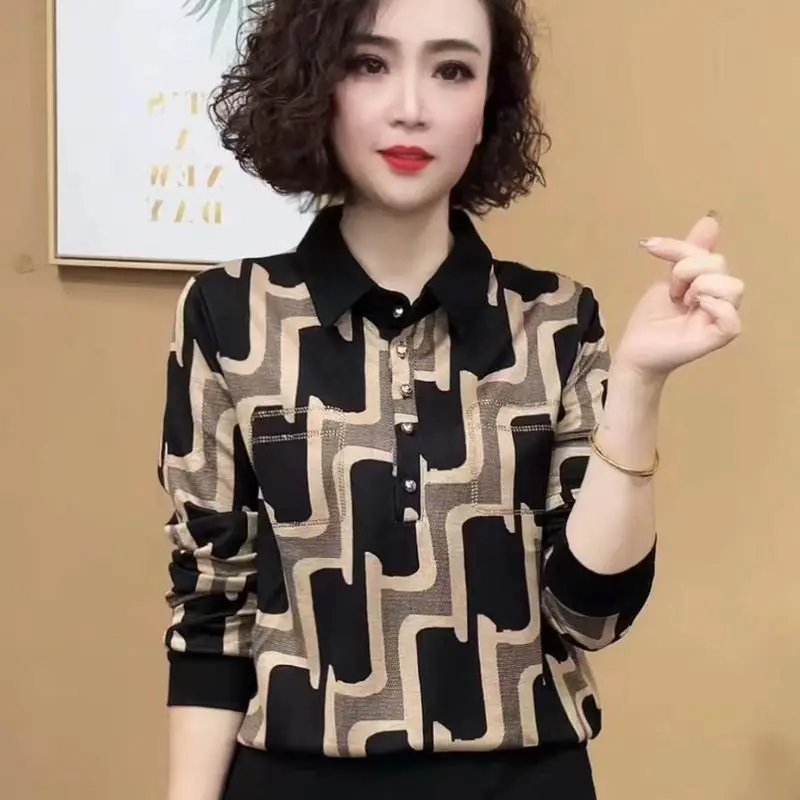 

Loose Fit Fashionable and High-end Long-sleeved Pullover Shirt for Women New Temperament Mother Wear Versatile Flesh-covering