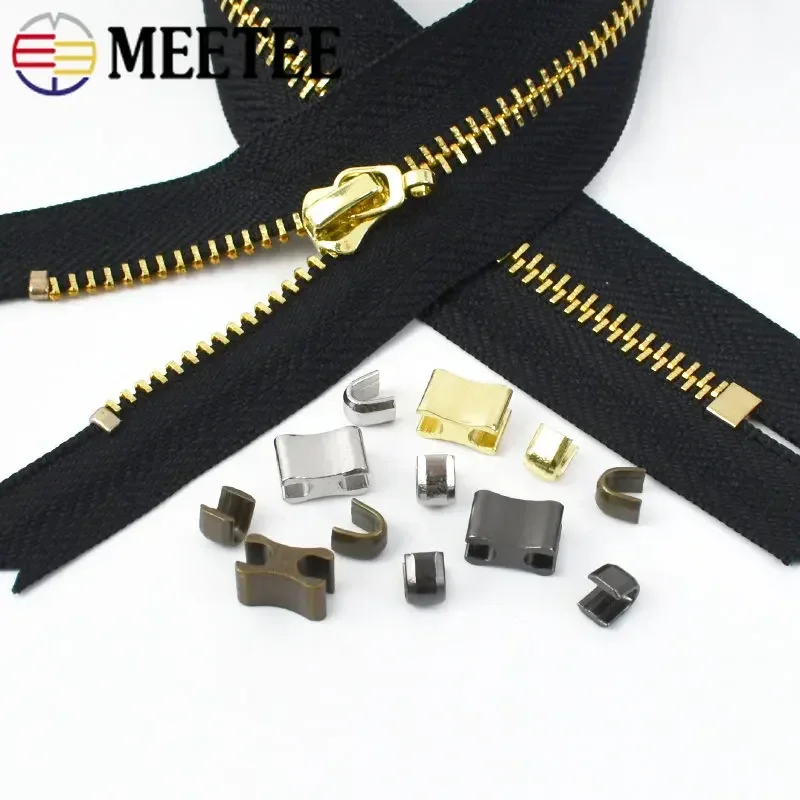 50/100/200g 3# 5# 8# 10# Metal U Zipper Stopper Bag Purse Top Stop Non-slip Lock Zip Clothes End Stops Repair Kits Accessories