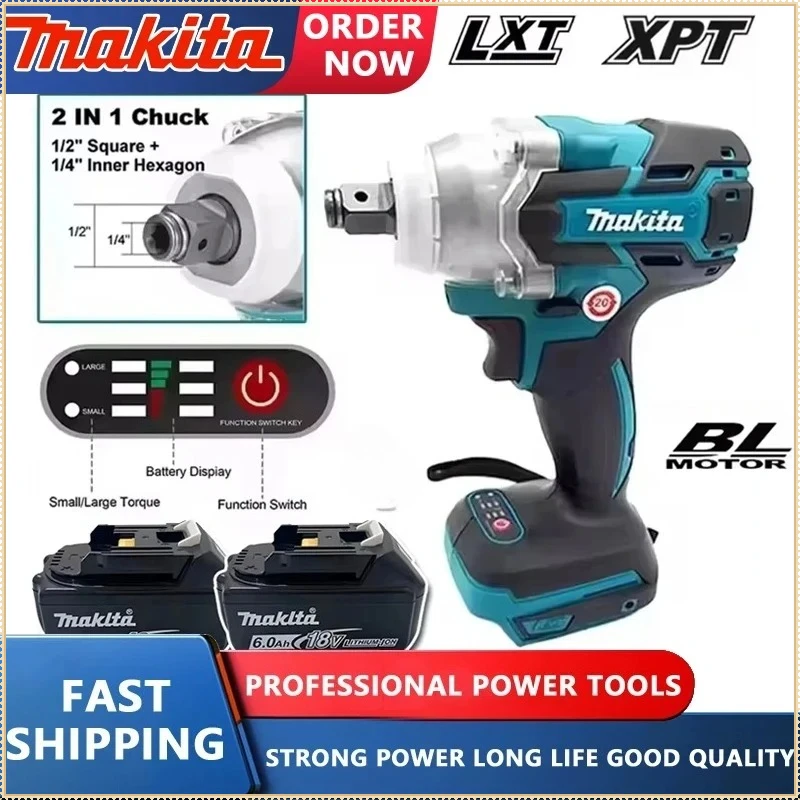 

Makita DTW600 High Torque Rechargeable Tool Brushless Electric Wrench Impact Wrench Cordless Auto Repair Power Tools