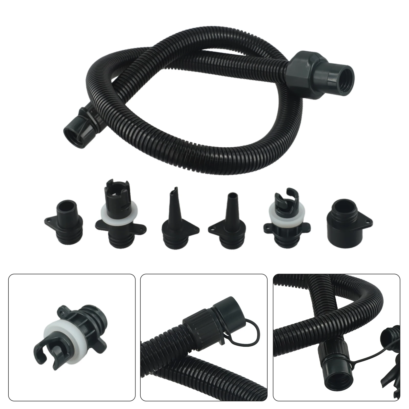 Essential Inflatable Tube Accessory Kit Inflatable Air Hose Nozzle Kit for Electric Air Pumps 6 Different Nozzle Sizes