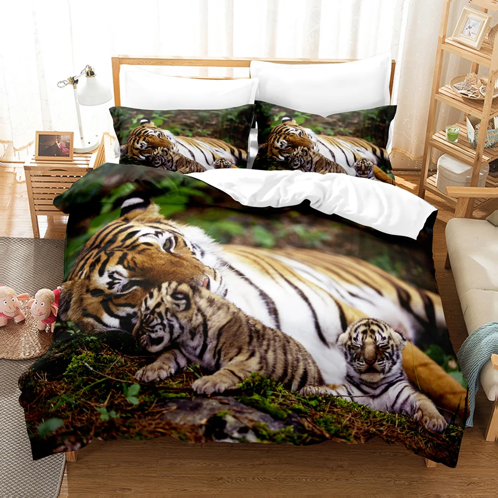 

3D The Tiger Series Bedding Sets Duvet Cover Set With Pillowcase Twin Full Queen King Bedclothes Bed Linen