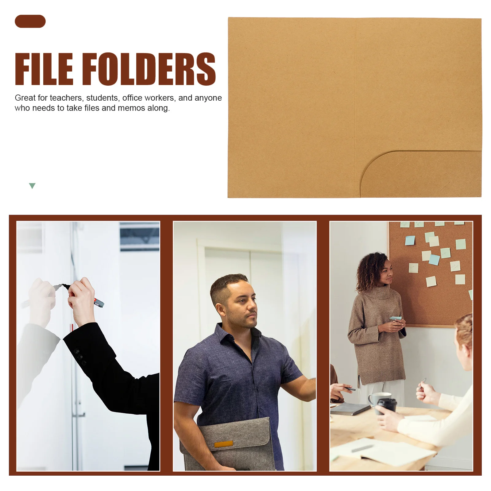 

20 Pcs Kraft Paper File Folders A5 Size Office Use Presentation Envelopes Organize Papers Study Office Document Storage