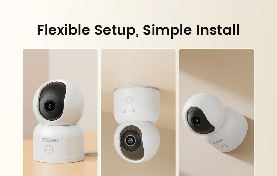 ZOSI C518 Indoor Pan/Tilt Smart Security IP Camera 2K/4K 360° Baby Pet Monitor AI Human Tracking 2.4G/5G WiFi Surveillance Cam