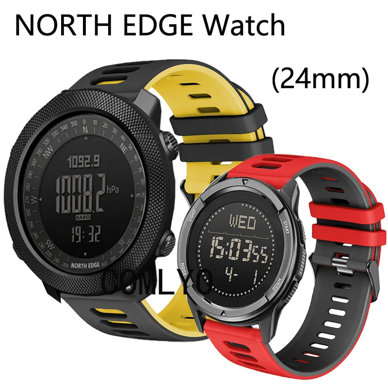 For NORTH EDGE ALPS APACHE 3 50MM Strap Silicone Soft Sports Bracelet men's watch Band