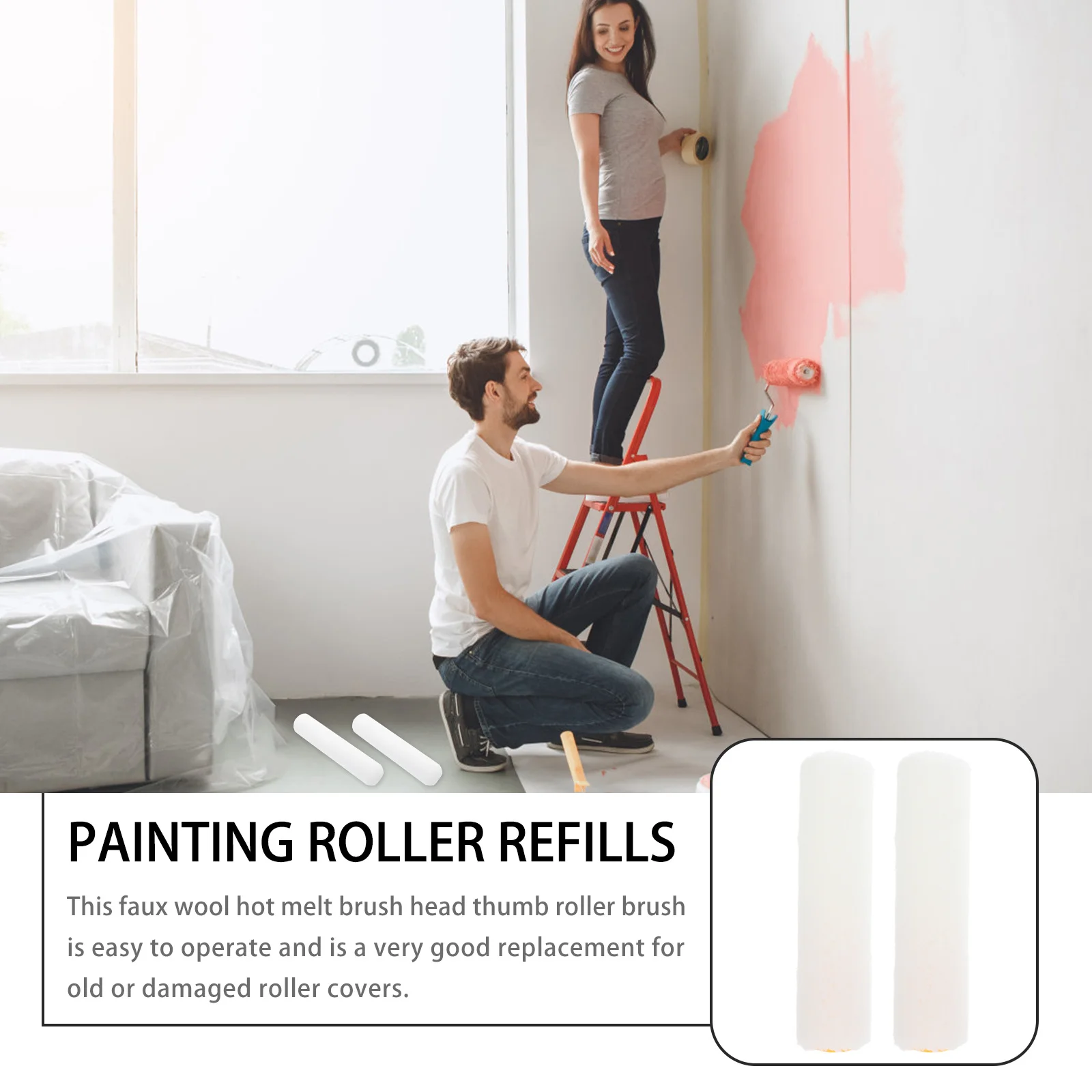 Couvercles de rouleaux de peinture longue durée, 10 pièces, Installation Simple, siestes de remplacement pour projets domestiques, couvertures de rouleaux de peinture