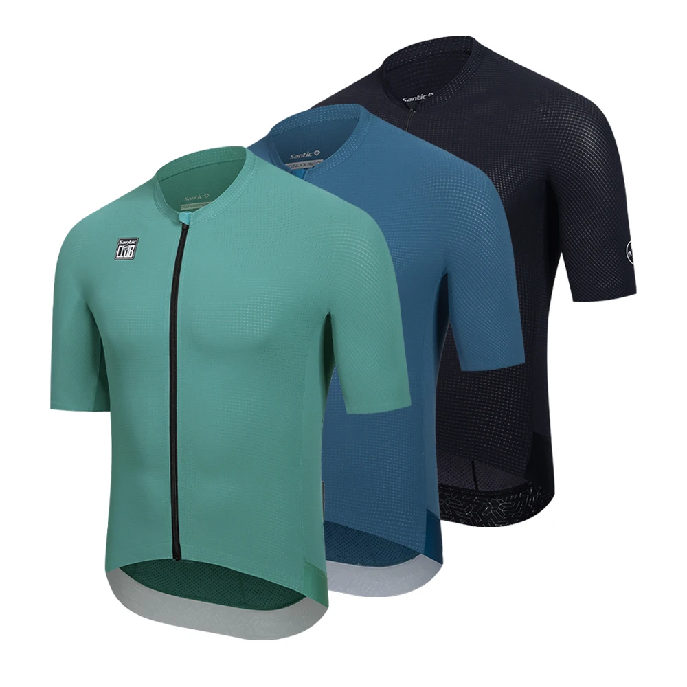 

Santic Men's Cycling Jerseys Breathable Sunscreen Summer Cycling Short Sleeve Top Lightweight Quick Drying TM25C02251