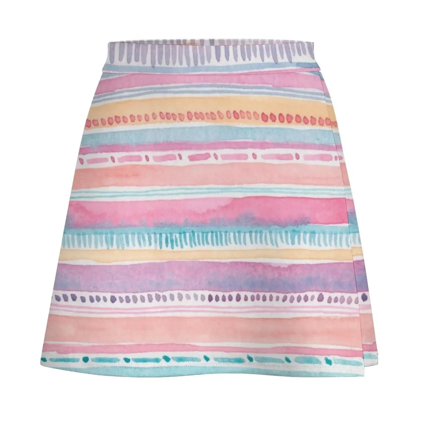 Pastel Boho Watercolour Pattern Mini Skirt Women's dress fashion